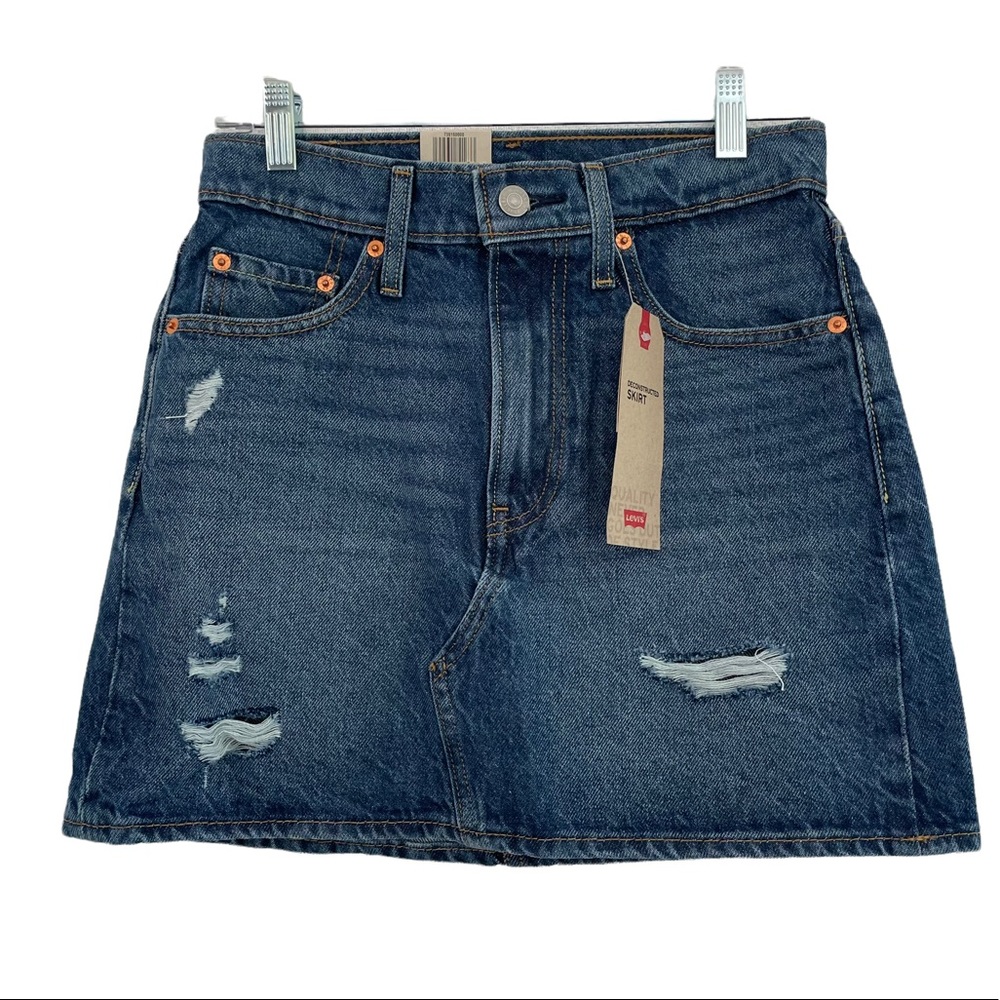Levi’s Jean Skirt Mini Distressed Deconstructed 25